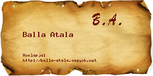 Balla Atala névjegykártya